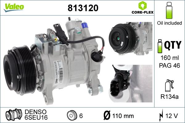 Valeo 813120 - Kompressori, ilmastointilaite inparts.fi