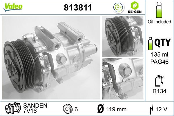 Valeo 813811 - Kompressori, ilmastointilaite inparts.fi