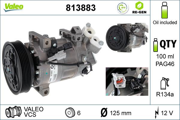 Valeo 813883 - Kompressori, ilmastointilaite inparts.fi