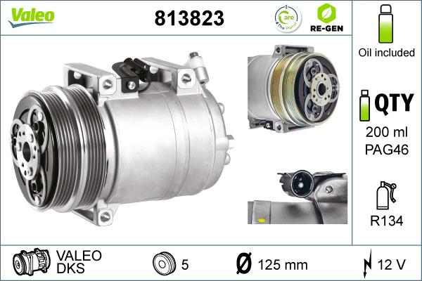 Valeo 813823 - Kompressori, ilmastointilaite inparts.fi