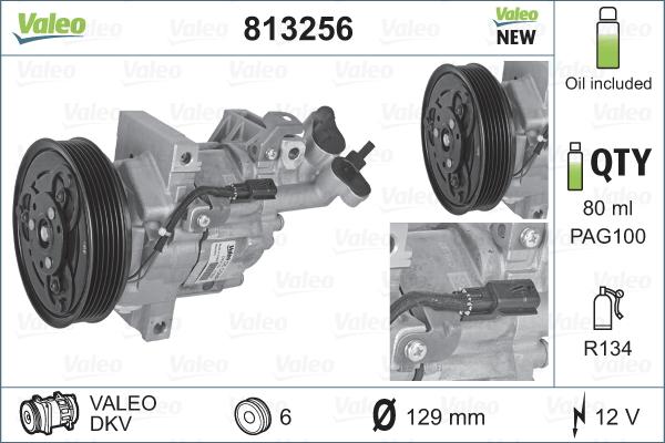 Valeo 813256 - Kompressori, ilmastointilaite inparts.fi