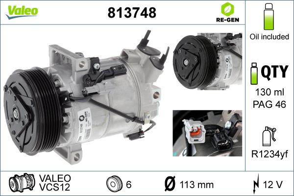 Valeo 813748 - Kompressori, ilmastointilaite inparts.fi