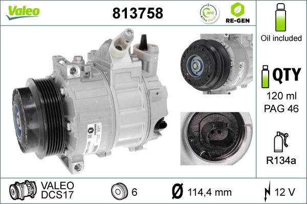 Valeo 813758 - Kompressori, ilmastointilaite inparts.fi