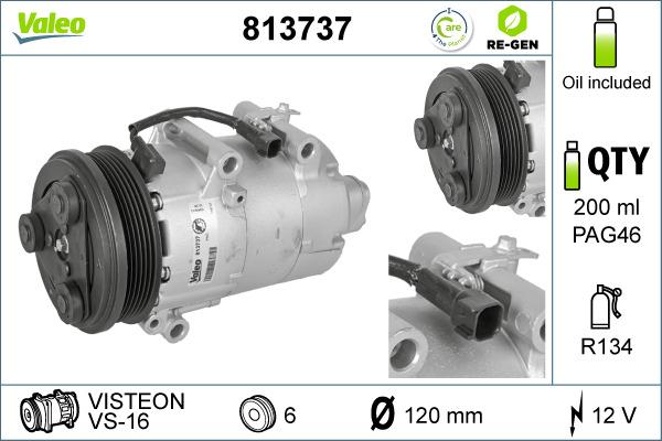 Valeo 813737 - Kompressori, ilmastointilaite inparts.fi