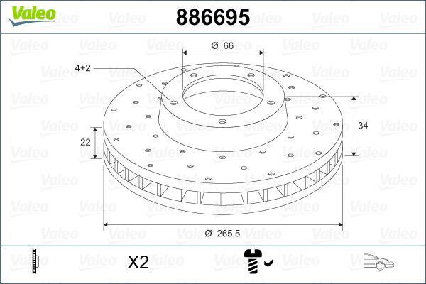 Valeo 886695 - Jarrulevy inparts.fi