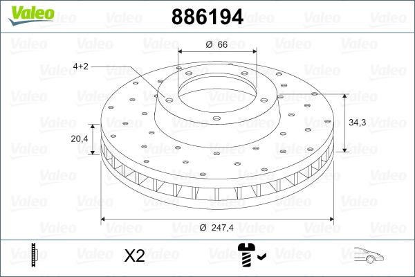 Valeo 886194 - Jarrulevy inparts.fi