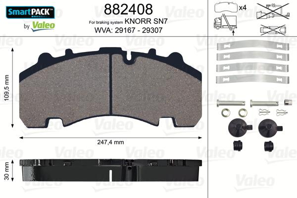 Valeo 882408 - Jarrupala, levyjarru inparts.fi