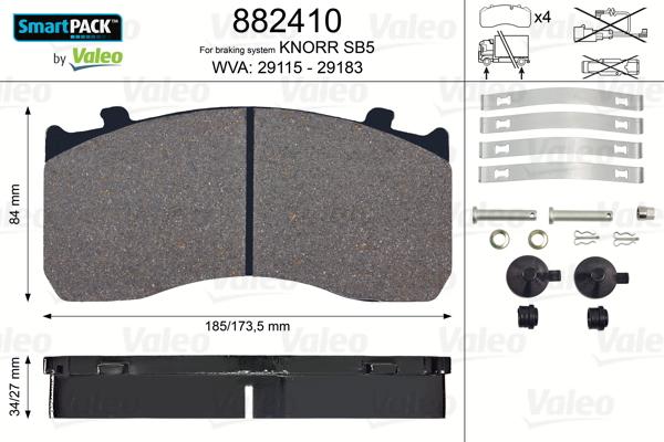 Valeo 882410 - Jarrupala, levyjarru inparts.fi