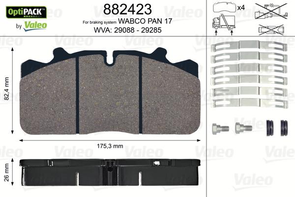 Valeo 882423 - Jarrupala, levyjarru inparts.fi