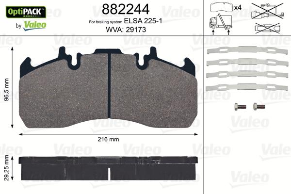 Valeo 882244 - Jarrupala, levyjarru inparts.fi