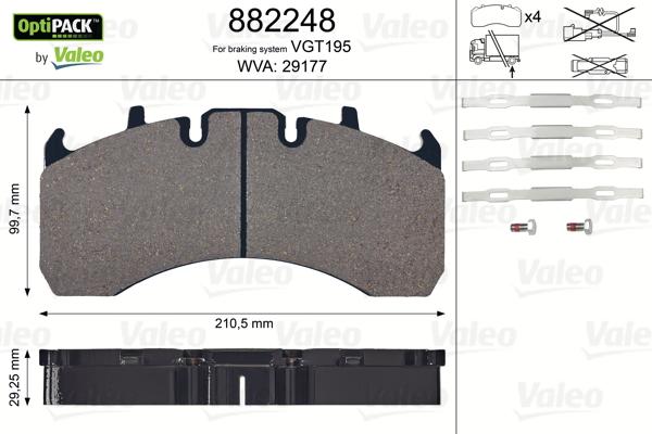 Valeo 882248 - Jarrupala, levyjarru inparts.fi