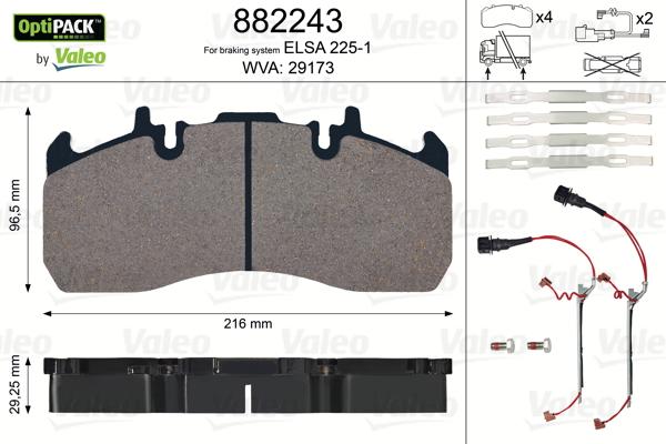 Valeo 882243 - Jarrupala, levyjarru inparts.fi