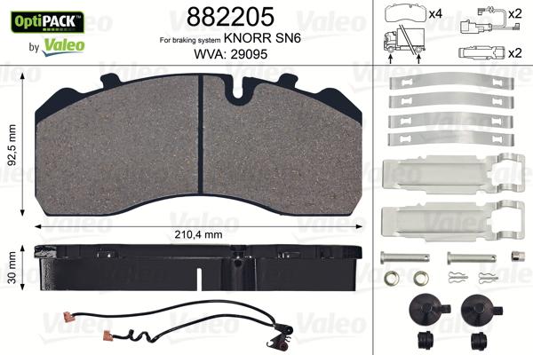 Valeo 882205 - Jarrupala, levyjarru inparts.fi