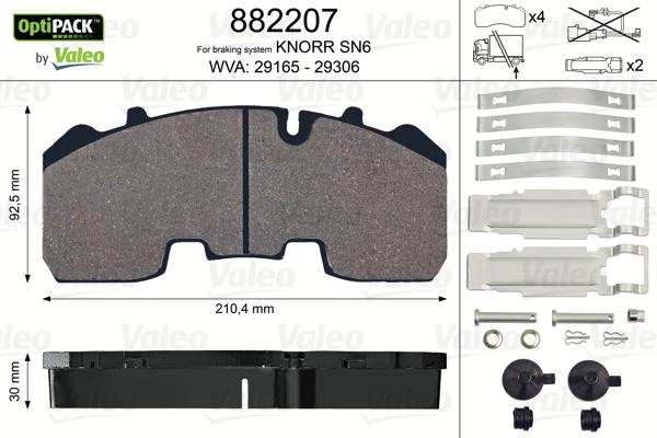 Valeo 882207 - Jarrupala, levyjarru inparts.fi