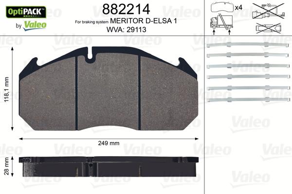 Valeo 882214 - Jarrupala, levyjarru inparts.fi