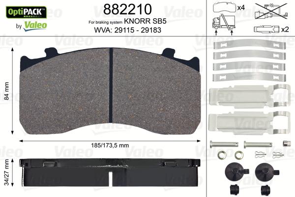 Valeo 882210 - Jarrupala, levyjarru inparts.fi