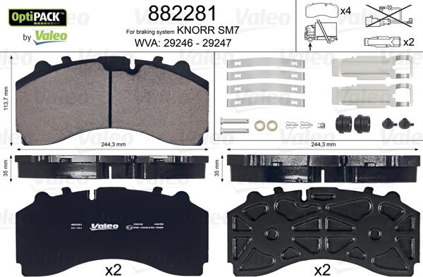 Valeo 882281 - Jarrupala, levyjarru inparts.fi