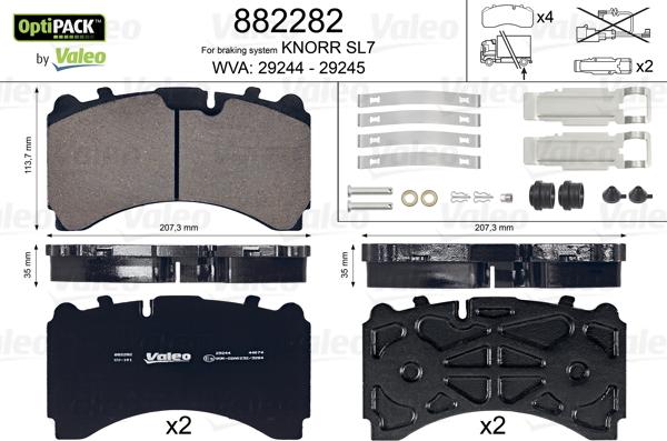 Valeo 882282 - Jarrupala, levyjarru inparts.fi