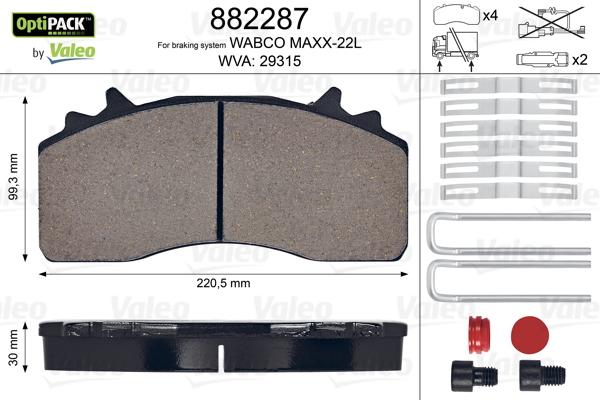 Valeo 882287 - Jarrupala, levyjarru inparts.fi