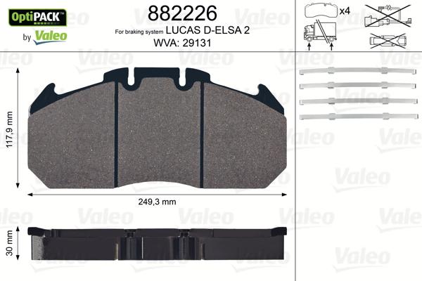 Valeo 882226 - Jarrupala, levyjarru inparts.fi