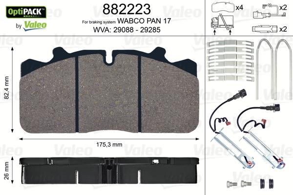 Valeo 882223 - Jarrupala, levyjarru inparts.fi