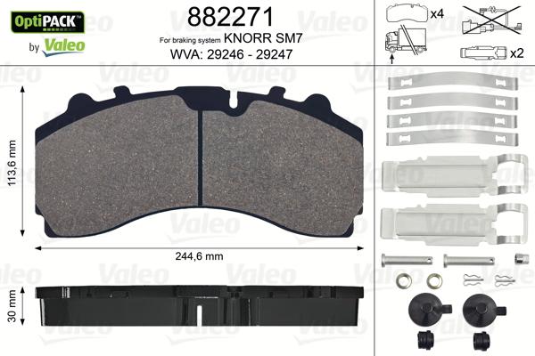 Valeo 882271 - Jarrupala, levyjarru inparts.fi