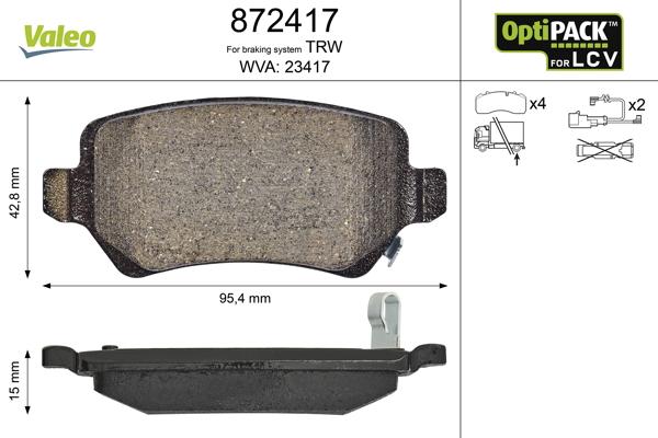 Valeo 872417 - Jarrupala, levyjarru inparts.fi