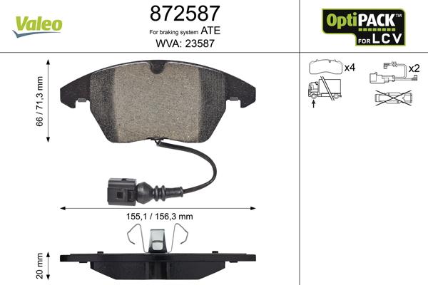 Valeo 872587 - Jarrupala, levyjarru inparts.fi