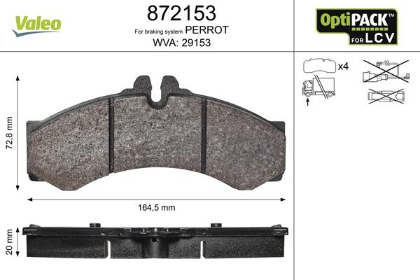 Valeo 872153 - Jarrupala, levyjarru inparts.fi