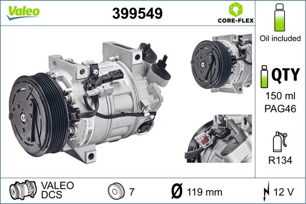 Valeo 399549 - Kompressori, ilmastointilaite inparts.fi