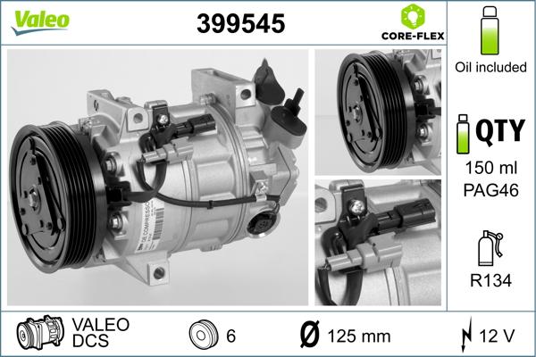 Valeo 399545 - Kompressori, ilmastointilaite inparts.fi