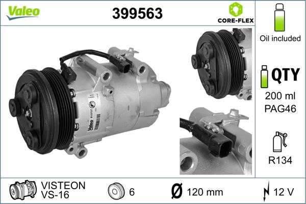 Valeo 399563 - Kompressori, ilmastointilaite inparts.fi