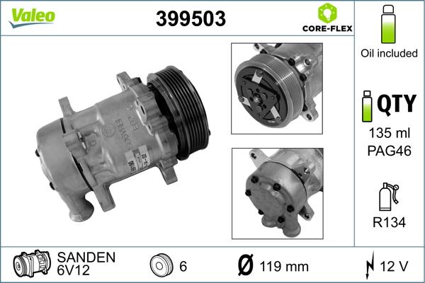 Valeo 399503 - Kompressori, ilmastointilaite inparts.fi