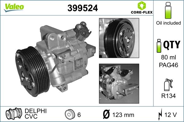 Valeo 399524 - Kompressori, ilmastointilaite inparts.fi