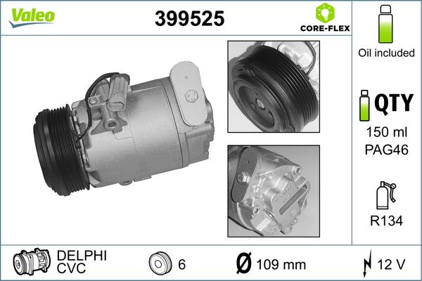 Valeo 399525 - Kompressori, ilmastointilaite inparts.fi