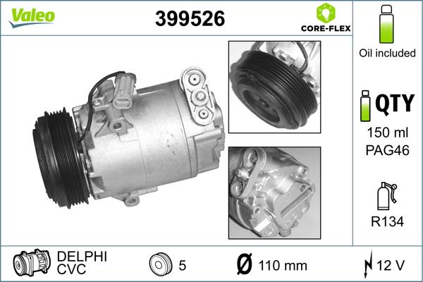 Valeo 399526 - Kompressori, ilmastointilaite inparts.fi