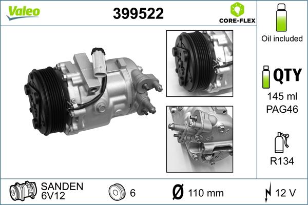 Valeo 399522 - Kompressori, ilmastointilaite inparts.fi