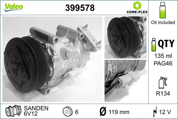 Valeo 399578 - Kompressori, ilmastointilaite inparts.fi