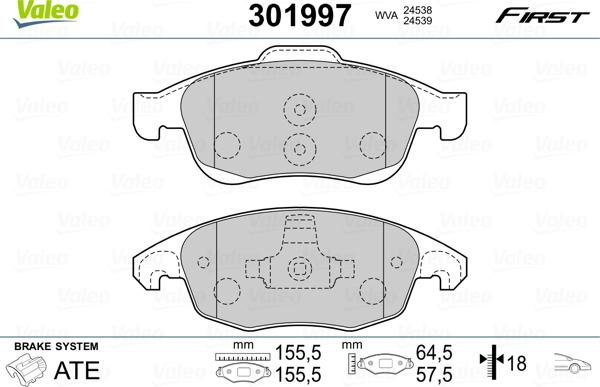 Valeo 301997 - Jarrupala, levyjarru inparts.fi