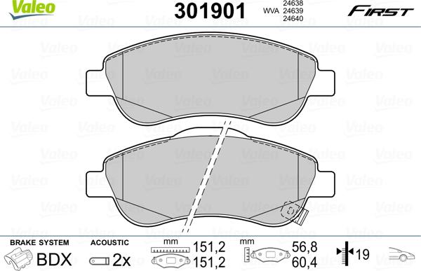 Valeo 301901 - Jarrupala, levyjarru inparts.fi