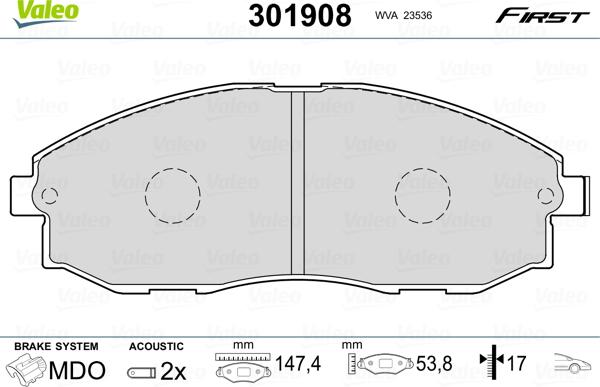 Valeo 301908 - Jarrupala, levyjarru inparts.fi