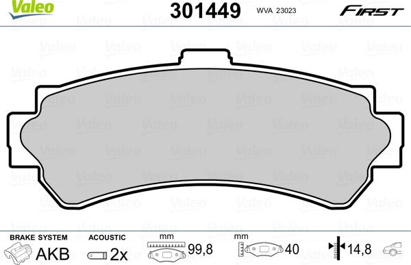 Valeo 301449 - Jarrupala, levyjarru inparts.fi