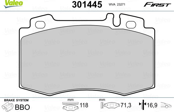 Valeo 301445 - Jarrupala, levyjarru inparts.fi