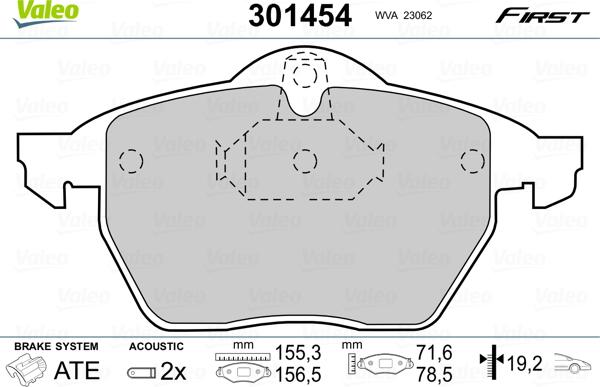 Valeo 301454 - Jarrupala, levyjarru inparts.fi