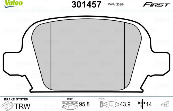 Valeo 301457 - Jarrupala, levyjarru inparts.fi