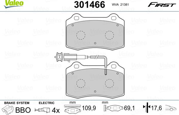 Valeo 301466 - Jarrupala, levyjarru inparts.fi