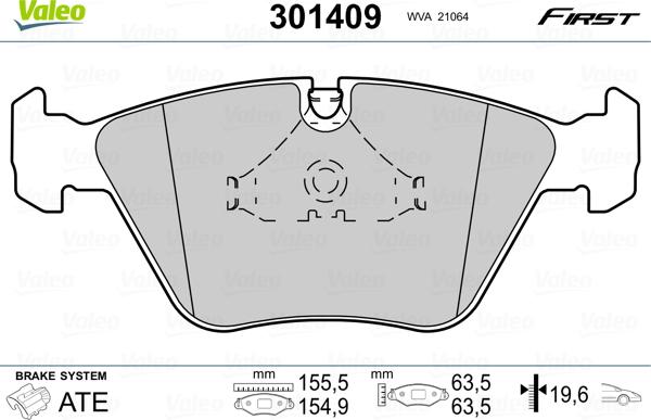 Valeo 301409 - Jarrupala, levyjarru inparts.fi