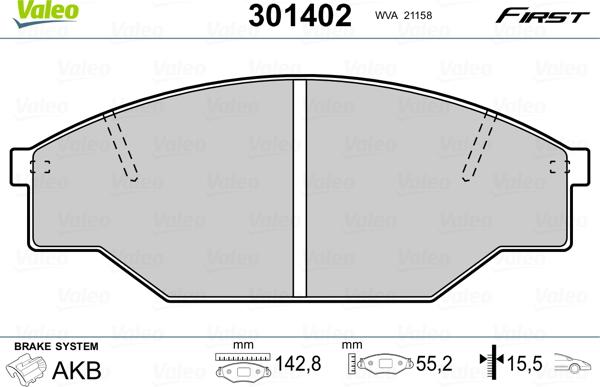 Valeo 301402 - Jarrupala, levyjarru inparts.fi