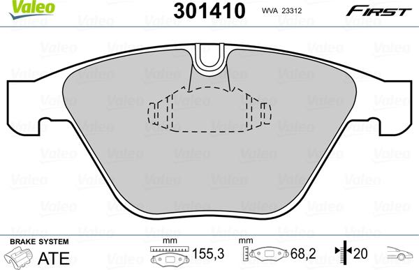 Valeo 301410 - Jarrupala, levyjarru inparts.fi