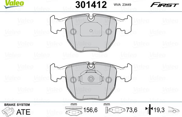 Valeo 301412 - Jarrupala, levyjarru inparts.fi